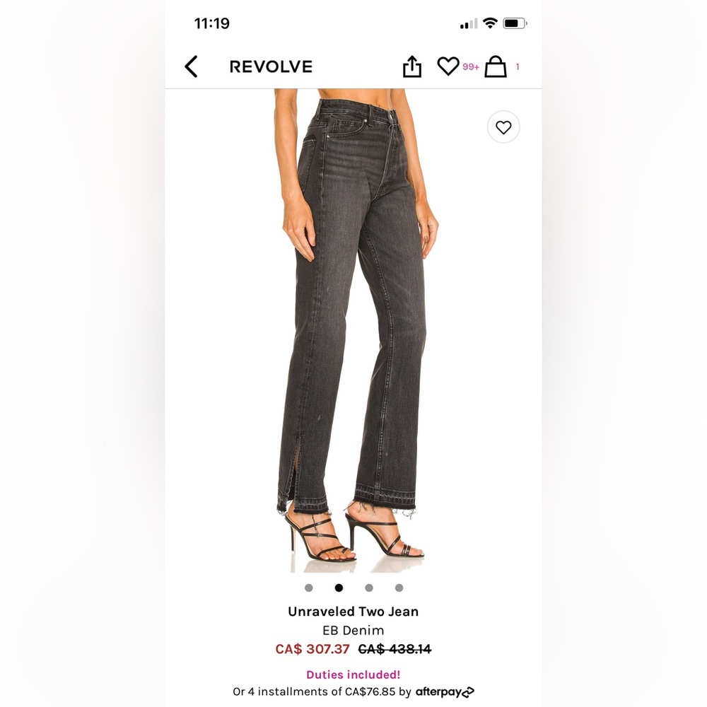 EB Denim Women's Black Unraveled Two Jeans
